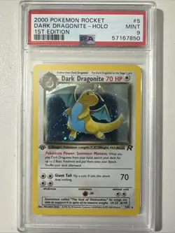 Pokemon PSA 9 1st Edition Dark Dragonite 5/82 Team Rocket Holo - Image 1