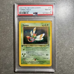 Yanma Holo 1st Edition #17 (2001) Pokemon Neo Discovery English PSA 8 - Image 1