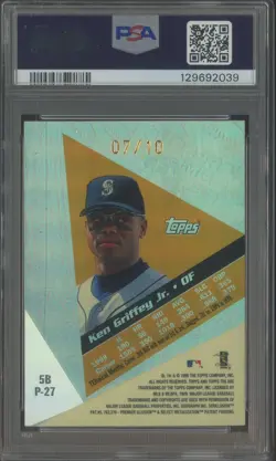 1999 Topps Tek Pattern 27 Gold #5B Ken Griffey Jr Mariners HOF 3/10 PSA 8 - Image 2