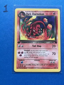 [LP+/NM] 2000 Pokemon Team Rocket Dark Charmeleon 1st Edition #32/82 Uncommon - Image 1