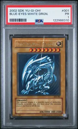 2002 Yu-Gi-Oh! Starter Deck: Kaiba SDK-001 Blue-Eyes White Dragon PSA 1 - Image 1