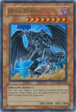 Damaged, English Yu Gi Oh Dark Horus - PTDN-EN016 - Ultra Rare - Unlimited Editi - Image 1