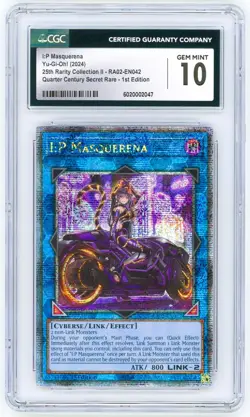 YuGiOh CGC 10 I:P Masquerena - Alternate Art - QCR RA02-EN042 - 1st Edition - Image 1
