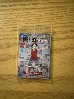 One Piece College Basketball US Voyage Monkey D. Luffy Trading Card SEALED - Image 1