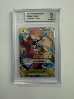 One Piece CCG Monkey.D.Luffy Pre-Release Winner Promo P-036 Bgs 9 - Image 1
