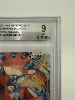 One Piece CCG Monkey.D.Luffy Pre-Release Winner Promo P-036 Bgs 9 - Image 4