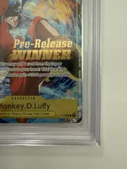 One Piece CCG Monkey.D.Luffy Pre-Release Winner Promo P-036 Bgs 9 - Image 5