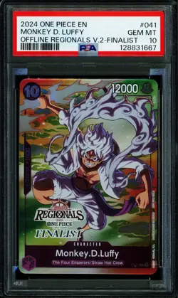 Monkey D Luffy - P-041 - PSA 10 - Regional Finalist - English - One Piece - 128 - Image 1