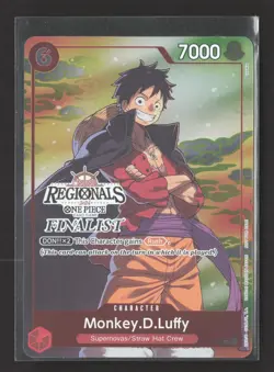 One Piece TCG Regional Finalist Online Promo Monkey D Luffy P-001 - Image 1