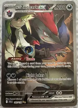 Pokemon TCG N's Zoroark EX Holo Card 185/159 Sv09: Journey Together - Image 1