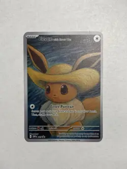 Eevee with Straw Hat Van Gogh Black Star Promo Fan Art Gold Display Card Mint - Image 1