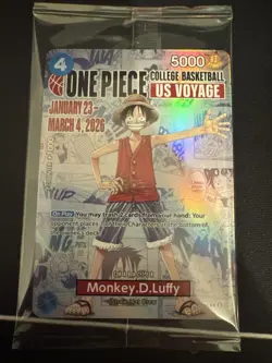 One Piece Monkey D. Luffy US Voyage College Basketball Promo Card - Image 1
