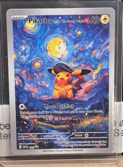 Pokemon Pikachu Starry Night Van Gogh Beautiful Moon ACG Star Trading Card - NM - Image 1