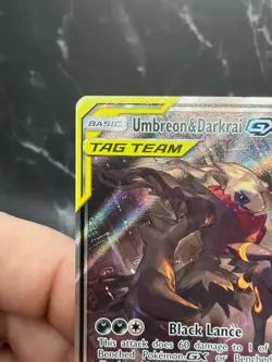 Pokemon Umbreon & Darkrai GX TAG TEAM Holo Promo SM241 270HP Dark Card - Image 3