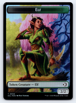 Elf | Treasure FOIL - Double Sided Token - Lorwyn Eclipsed MTG - Image 1