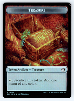 Elf | Treasure FOIL - Double Sided Token - Lorwyn Eclipsed MTG - Image 2