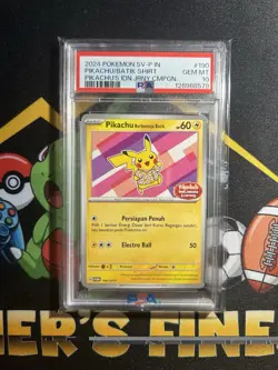2024 POKEMON INDONESIAN SV-P PROMO #190 PIKACHU IN BATIK SHIRT PSA 10 - Image 1