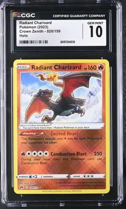 POKEMON CGC 10 GEM MINT RADIANT CHARIZARD 020/159 CROWN ZENITH - Image 1
