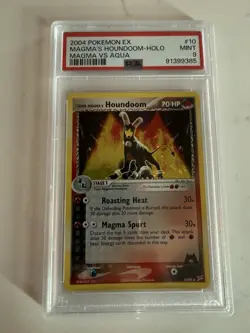 2004 Pokemon EX Team Magma’s Houndoom-Holo PSA 9 - Image 1