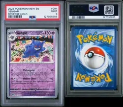 2023 POKEMON MEW EN-151 REVERSE HOLO #094 GENGAR PSA 9 - Image 3