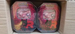 🔥🚀 2 X Pokemon Destined rivals Team Rocket Tin - Mewtwo Ex, New & Sealed 🔥🚀 - Image 1