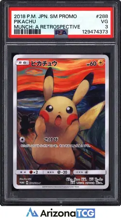 Pokemon 2018 Pikachu 288/SM-P SM Promo Munch: A Retrospective Japanese PSA 3 - Image 1