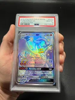 Pokemon Reshiram GX Hidden Fates Full Art #SV51 PSA 10 Gem Mint 2019 - Image 2