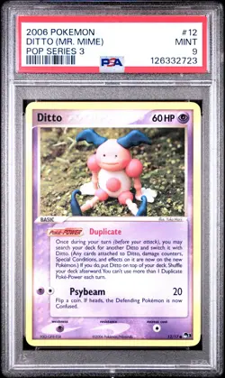 2006 POKEMON POP SER 3 (MR. MIME) #12 DITTO PSA 9 - Image 1