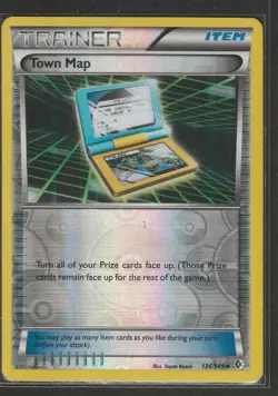 Pokemon Breakthrough Reverse Holo Town Map 150/162 NM - Image 1