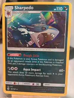 Sharpedo Holo Rare - SM Base Set #82/149 Pokemon TCG - Image 3