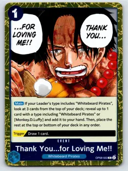 Thank You...for Loving Me!! OP08-053 Two Legends One Piece - English NM R Foil - Image 1