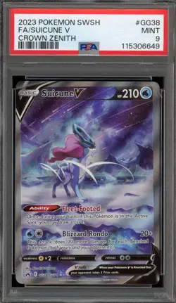 Pokemon Suicune V Crown Zenith Galarian Gallery Full Art #GG38 PSA 9 Mint - Image 1