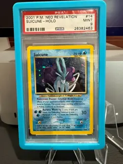 2001 POKEMON NEO REVELATION UNLIMITED ED #14 SUICUNE-HOLO PSA 9 CLEAN! - Image 1