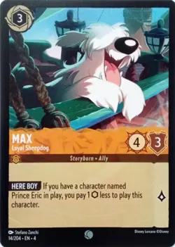 14/204 MAX LOYAL SHEEPDOG URSULAS RETURN COMMON DISNEY LORCANA CARD - Image 1