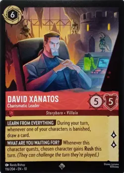 116/204 DAVID XANATOS CHARISMATIC LEADER EN10 SUPER RARE DISNEY LORCANA CARD - Image 1