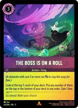 Disney Lorcana The Boss is on a Roll 63/204 Cold Foil Into The Inklands NM - Image 1