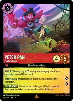 Disney Lorcana Peter Pan Pirate’s Bane 120/204 Cold Foil Into the Inklands - Image 1