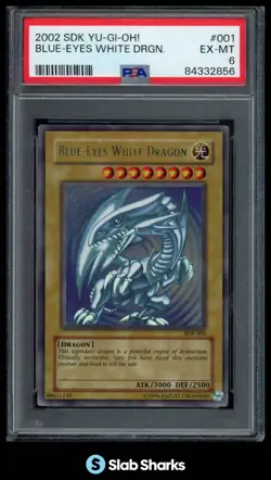 2002 YU-GI-OH! STARTER DECK: KAIBA #SDK-001 BLUE-EYES WHITE DRAGON PSA 6 - Image 1