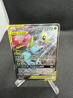 Pokemon Celebi & Venusaur GX SM167 Promo TAG TEAM Holo Basic English TCG Card - Image 1