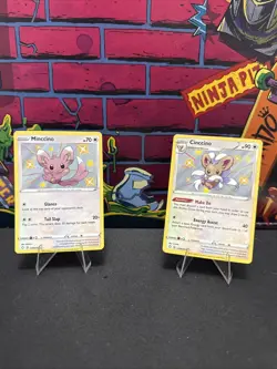 Pokemon TCG Minccino Sv093 and Cinccino SV094 Lot Of 2 Cards NM Shiny - Image 1