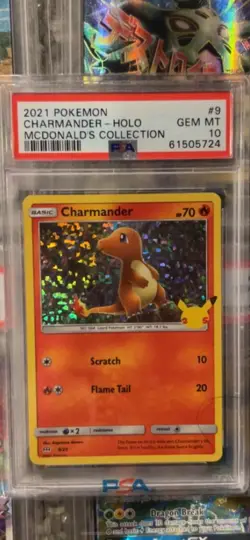 PSA 10 Charmander Holo 9/24 McDonalds Collection Pokemon Card 2021 - Image 1
