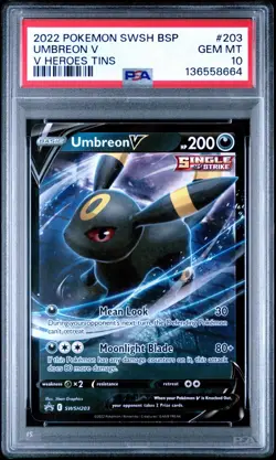 Umbreon V SWSH203 SWSH: Sword & Shield Promo Cards Holo PSA 10 - Image 1