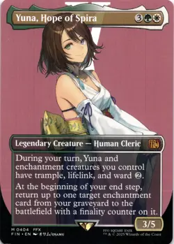 Yuna, Hope of Spira BORDERLESS Final Fantasy Magic MTG NM - Image 1