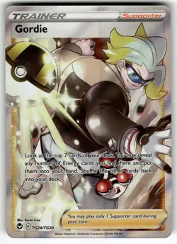Gordie TG24/TG30 SWSH12: Silver Tempest Trainer Gallery NM Pokemon Card TCG - Image 1