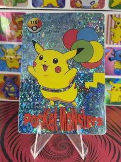 Pokemon Art Pikachu Promo Pocket Monsters Vintage Vending Machine Holo sticker - Image 1