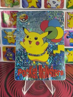 Pokemon Art Pikachu Promo Pocket Monsters Vintage Vending Machine Holo sticker - Image 2
