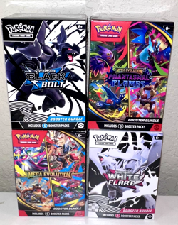 Pokemon Booster Bundle Lot Black Bolt, Mega Evolution, Phantasmal, White Flare - Image 5