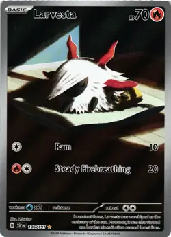Pokemon Card TCG SV08: Surging Sparks Larvesta 196/191 Illustration Rare NM - Image 1