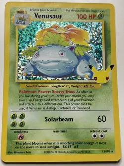Pokemon Venusaur 15/102 Celebrations Classic Collection Ultra Rare Holo LP - Image 1