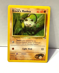 Pokemon TCG Gym Heroes Unlimited Brock's Mankey 67/132 NM WOTC - Image 1